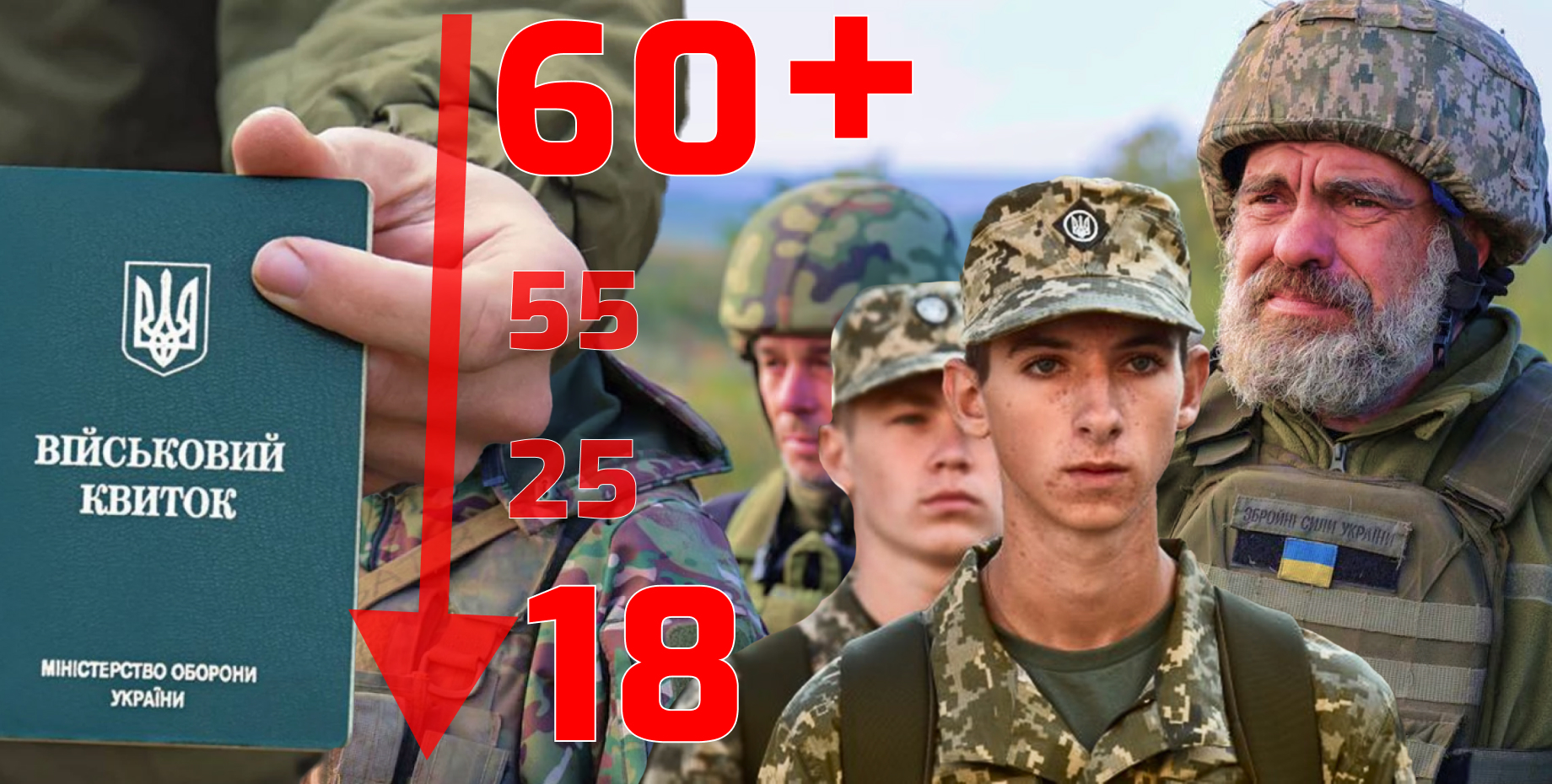 Генштаб обговорює нові вікові межі мобілізації: від 20 до 55 або 65 років