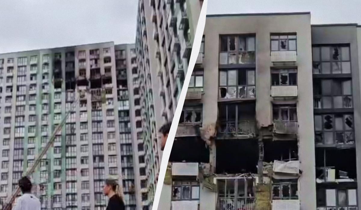 Ранковий удар дрона по 16-поверхівці в Подільському районі Києва: троє поранених