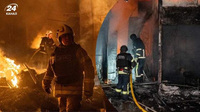 У Хмельницькому горів ринок після атаки дронів, четверо рятувальників поранені