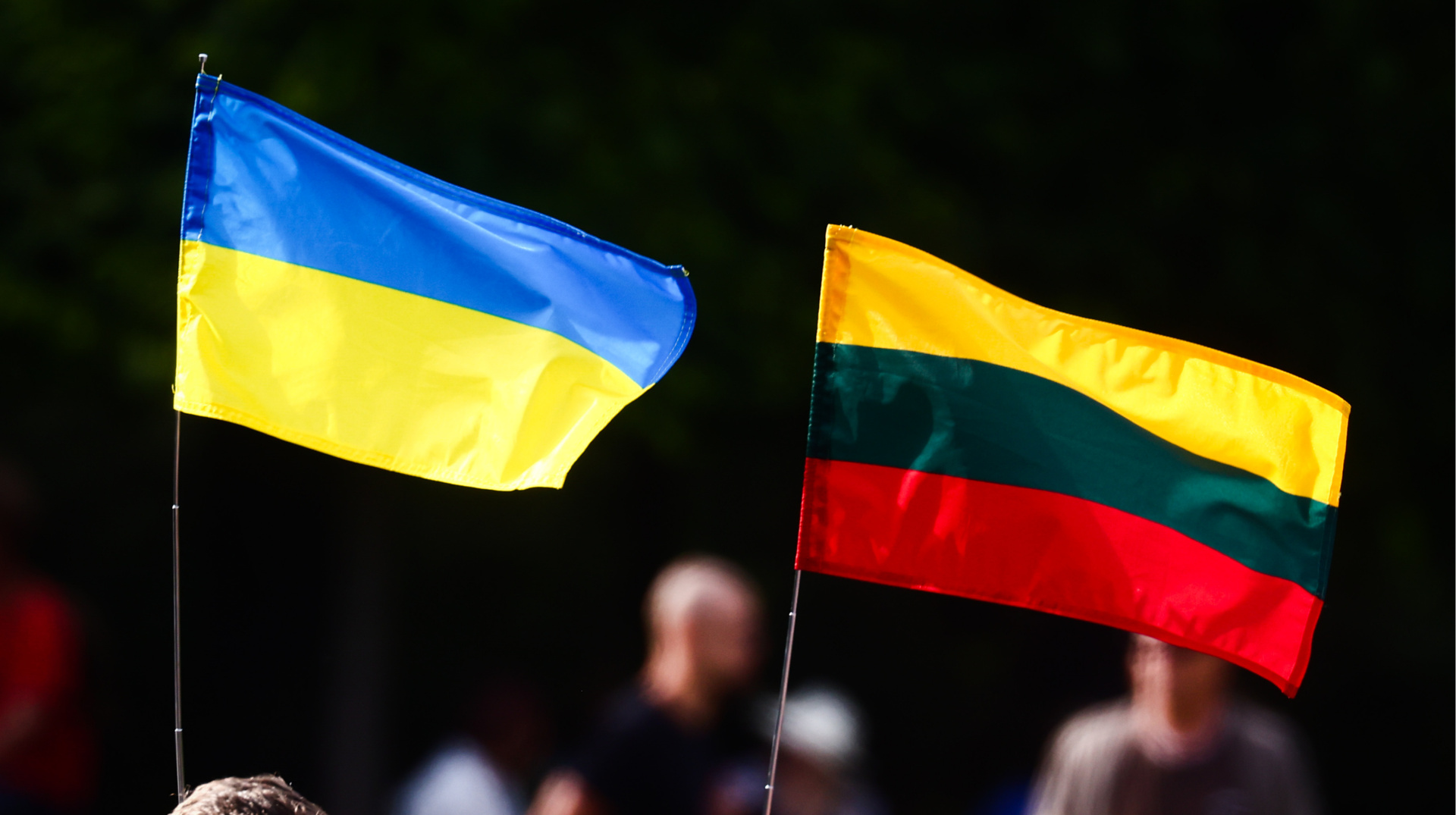 У Вільнюсі затримали нетверезих чоловіків, які зірвали прапор України з будівлі