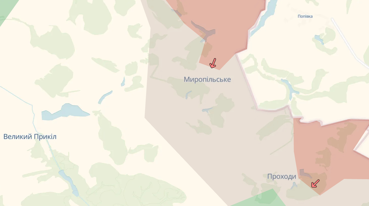 DeepState: Росіяни просунулися поблизу трьох населених пунктів на Сумщині