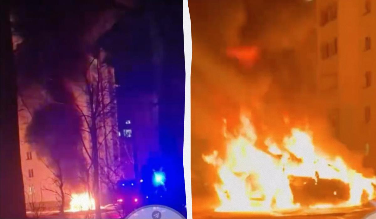 Ворог вдарив дроном по Харкову: пожежа та троє постраждалих