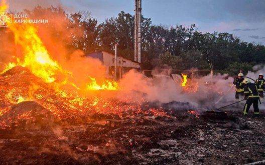 Дрони РФ атакували підприємство у Васищевому на Харківщині: виникла пожежа